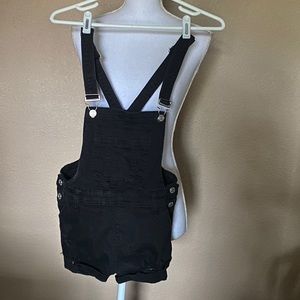 Black short overalls girls medium